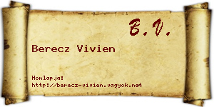 Berecz Vivien névjegykártya